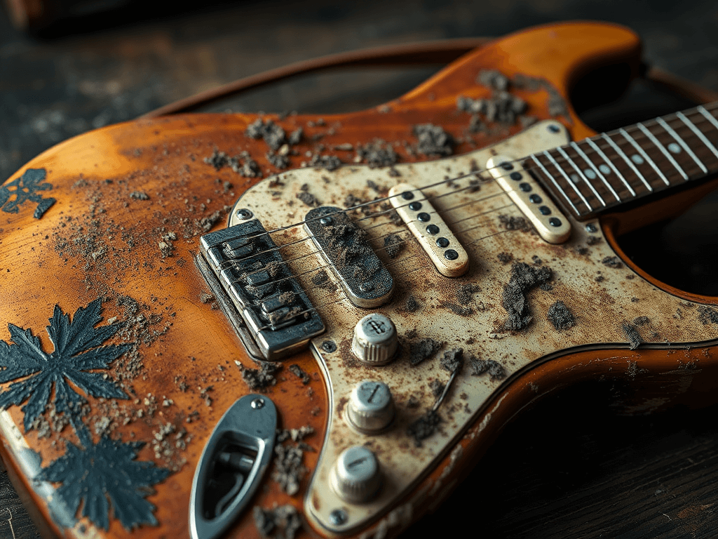 A filthy guitar - that needs a guitar setup and clean