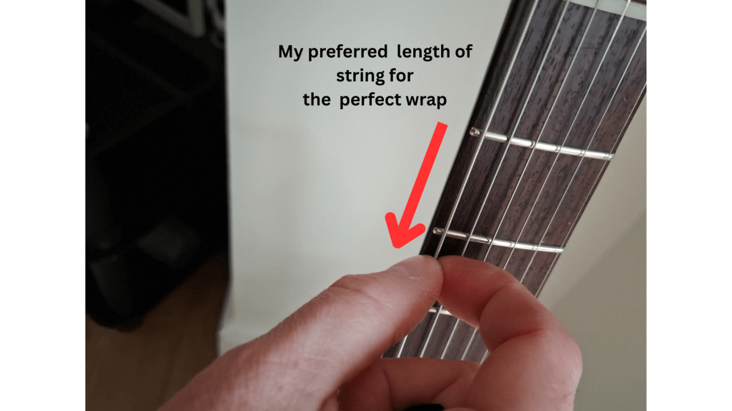 Length of slack on guitar string for a perfect sting wrap